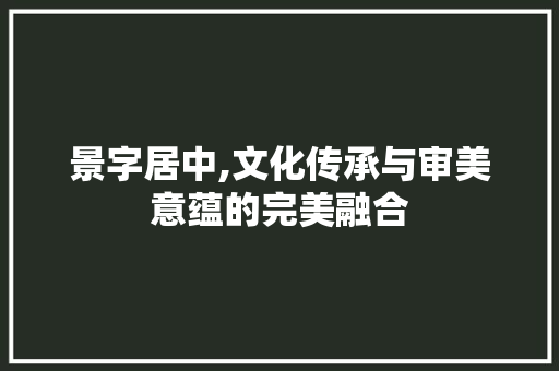 景字居中,文化传承与审美意蕴的完美融合
