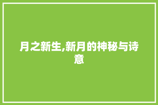 月之新生,新月的神秘与诗意