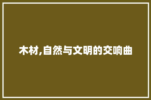 木材,自然与文明的交响曲