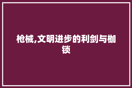 枪械,文明进步的利剑与枷锁 简历模板