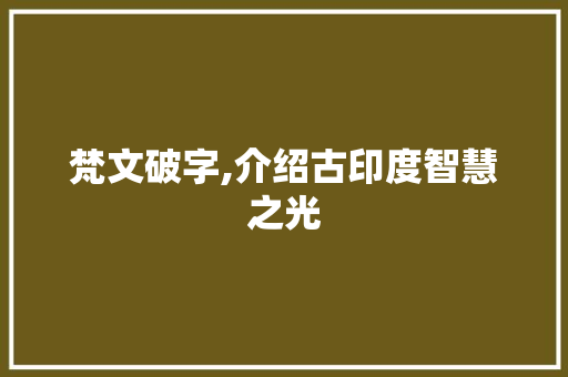 梵文破字,介绍古印度智慧之光 简历模板