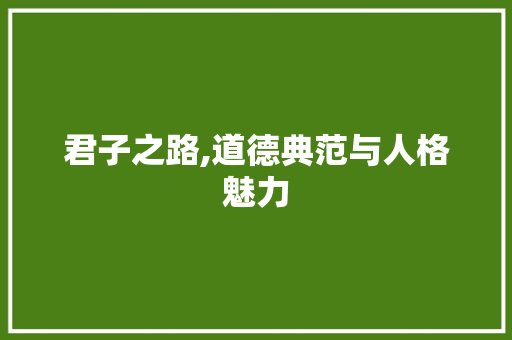 君子之路,道德典范与人格魅力 商业文案