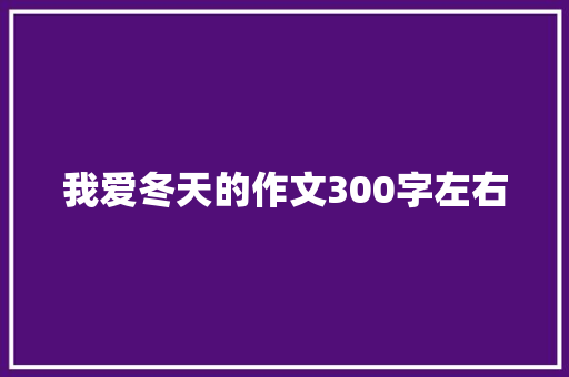 我爱冬天的作文300字左右