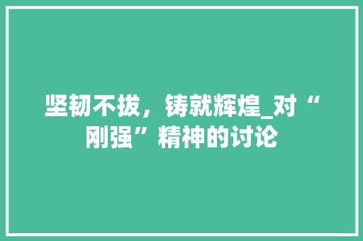 坚韧不拔，铸就辉煌_对“刚强”精神的讨论