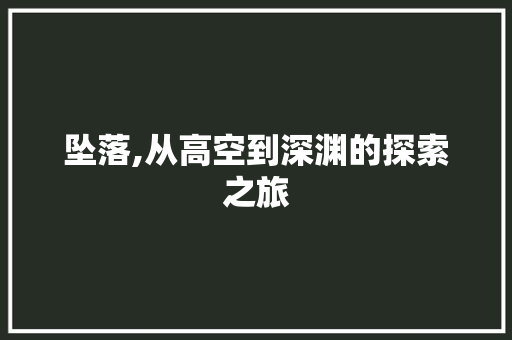 坠落,从高空到深渊的探索之旅