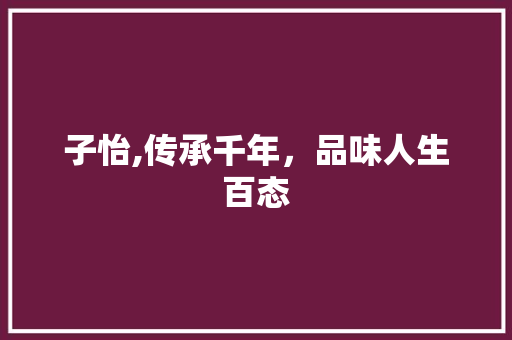 子怡,传承千年，品味人生百态