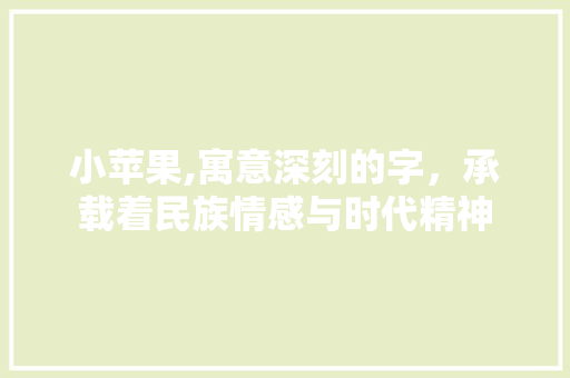 小苹果,寓意深刻的字，承载着民族情感与时代精神