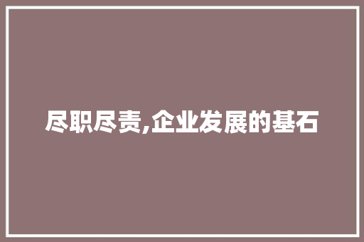 尽职尽责,企业发展的基石 写作素材