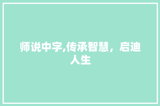 师说中字,传承智慧，启迪人生