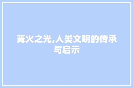 篝火之光,人类文明的传承与启示