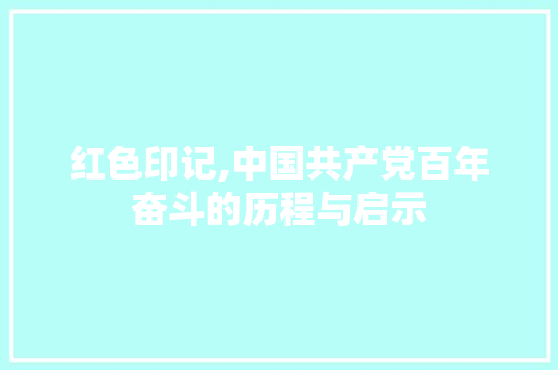 红色印记,中国共产党百年奋斗的历程与启示 报告写作