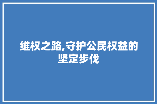 维权之路,守护公民权益的坚定步伐
