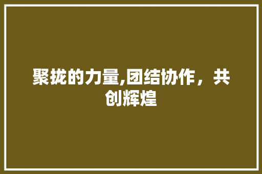 聚拢的力量,团结协作，共创辉煌 商业文案