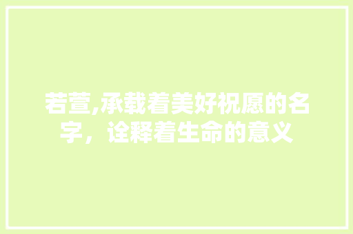 若萱,承载着美好祝愿的名字，诠释着生命的意义 简历模板