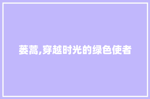 蒌蒿,穿越时光的绿色使者