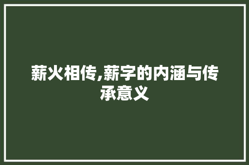 薪火相传,薪字的内涵与传承意义 简历模板