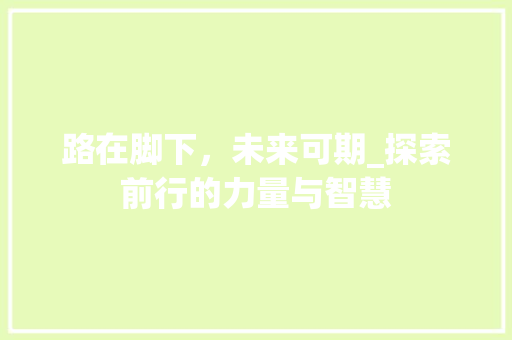 路在脚下，未来可期_探索前行的力量与智慧 范文赏析