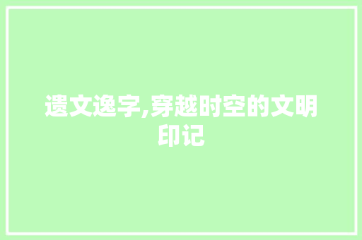遗文逸字,穿越时空的文明印记 简历模板