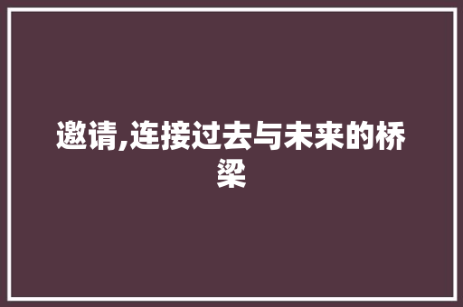 邀请,连接过去与未来的桥梁 写作素材