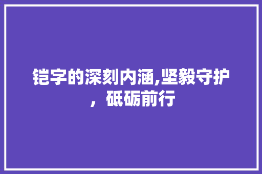 铠字的深刻内涵,坚毅守护，砥砺前行 报告写作