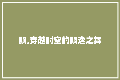 飘,穿越时空的飘逸之舞