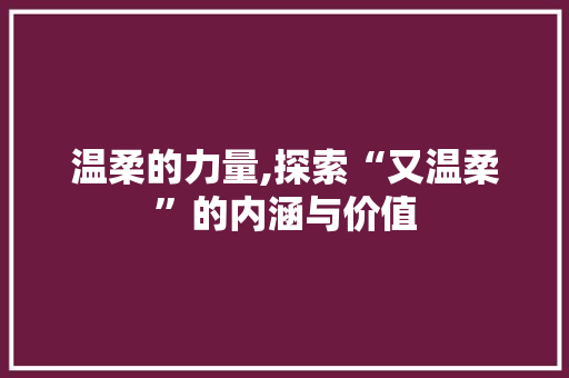 温柔的力量,探索“又温柔”的内涵与价值 简历模板