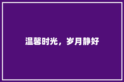 温馨时光，岁月静好