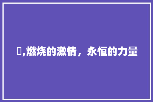 燚,燃烧的激情，永恒的力量