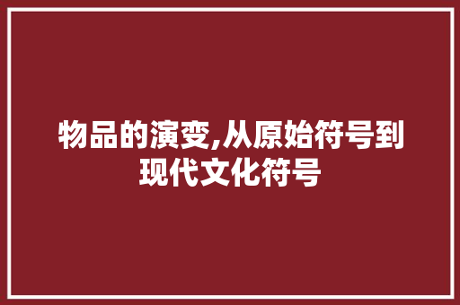 物品的演变,从原始符号到现代文化符号 写作素材