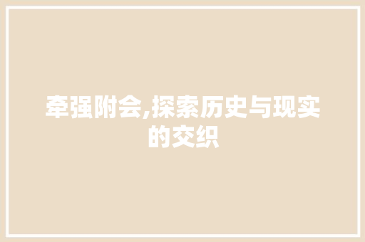 牵强附会,探索历史与现实的交织 词汇积累