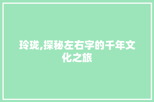 玲珑,探秘左右字的千年文化之旅 范文赏析