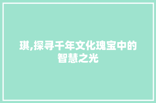琪,探寻千年文化瑰宝中的智慧之光