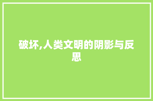 破坏,人类文明的阴影与反思
