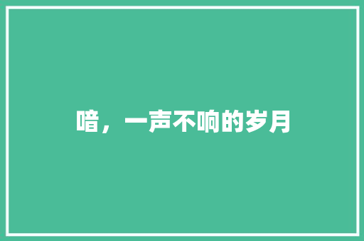 喑，一声不响的岁月