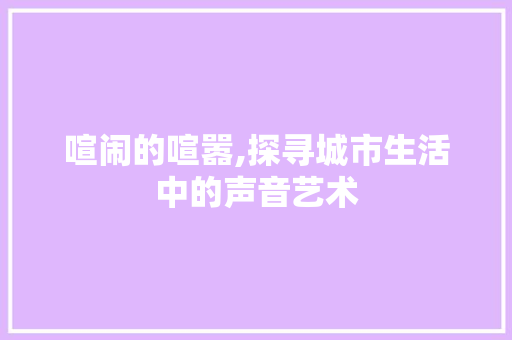 喧闹的喧嚣,探寻城市生活中的声音艺术
