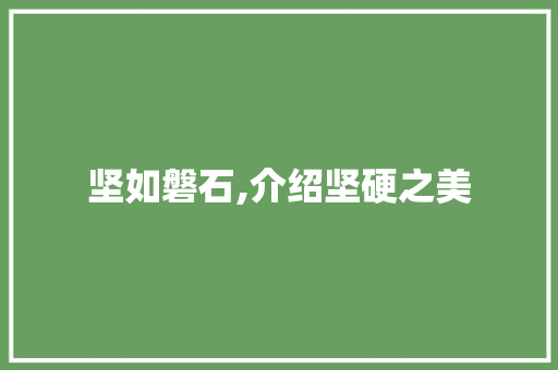 坚如磐石,介绍坚硬之美 词汇积累
