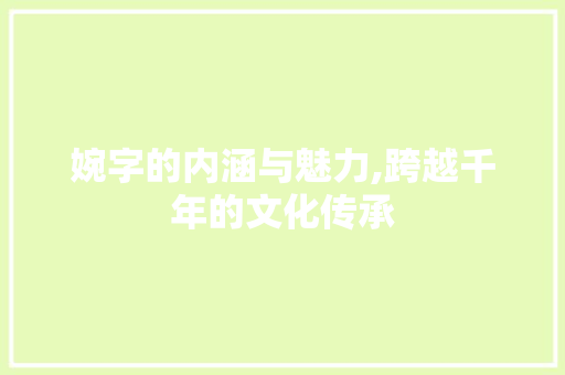 婉字的内涵与魅力,跨越千年的文化传承 词汇积累