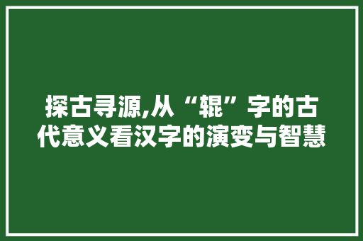 探古寻源,从“辊”字的古代意义看汉字的演变与智慧