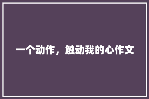 一个动作，触动我的心作文