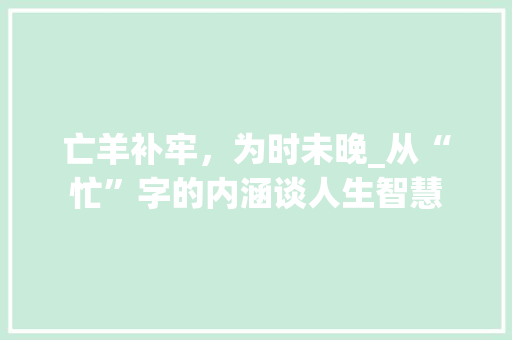 亡羊补牢，为时未晚_从“忙”字的内涵谈人生智慧