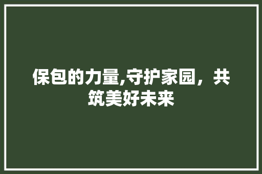 保包的力量,守护家园，共筑美好未来