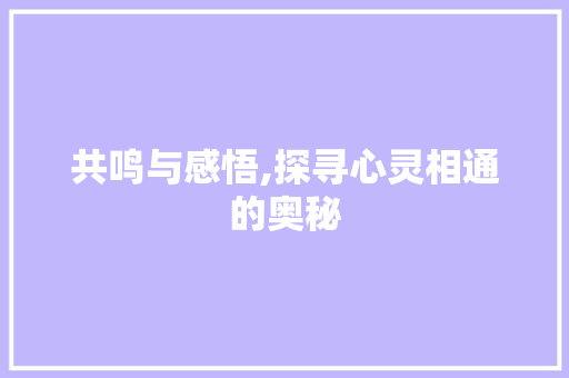 共鸣与感悟,探寻心灵相通的奥秘 简历模板