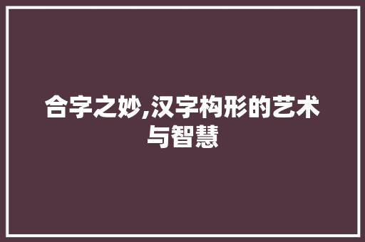 合字之妙,汉字构形的艺术与智慧 简历模板