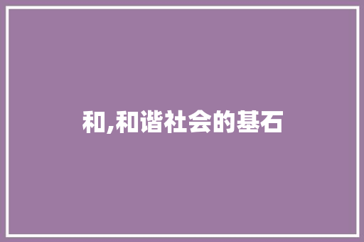 和,和谐社会的基石 词汇积累