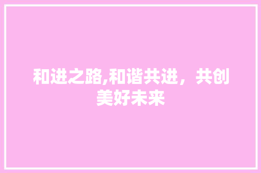 和进之路,和谐共进，共创美好未来