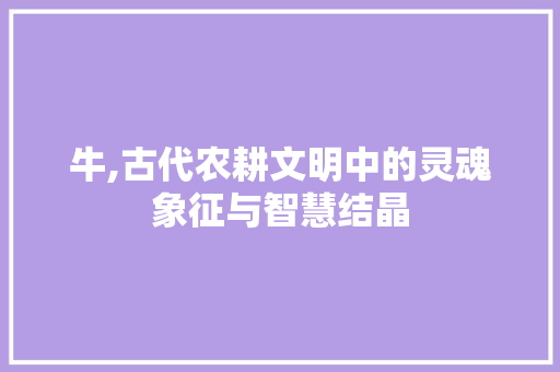 牛,古代农耕文明中的灵魂象征与智慧结晶