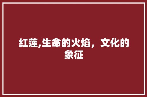 红莲,生命的火焰，文化的象征 简历模板