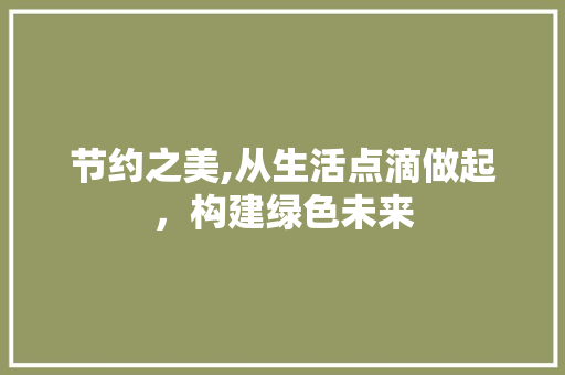 节约之美,从生活点滴做起，构建绿色未来 词汇积累