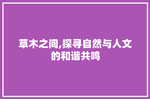 草木之间,探寻自然与人文的和谐共鸣