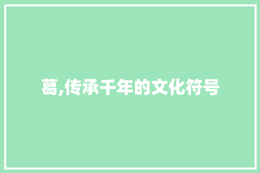 葛,传承千年的文化符号 简历模板